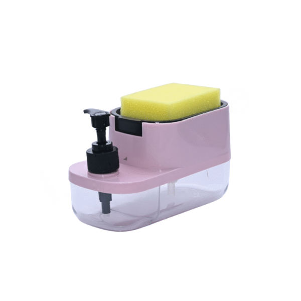 BELLERBIRD 3 in 1 Soap Pump Dispenser Dish Soap Liquid Dispenser Sponge Holder Dish Soap Pump Dispenser for Kitchen Sink Countertop Kitchen Bathroom