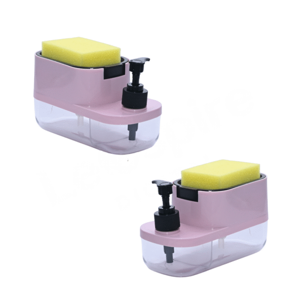 BELLERBIRD 3 in 1 Soap Pump Dispenser Dish Soap Liquid Dispenser Sponge Holder Dish Soap Pump Dispenser for Kitchen Sink Countertop Kitchen Bathroom