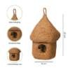 Coconut Fiber Bird House for Small Birds – Eco-Friendly Hanging Nest (Pack of 2)