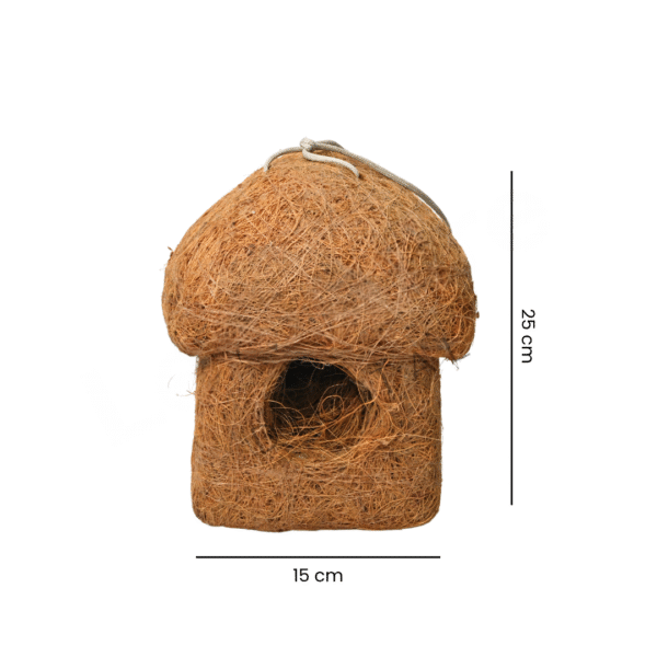 Coconut Fiber Bird House for Small Birds – Eco-Friendly Hanging Nest (Pack of 2)