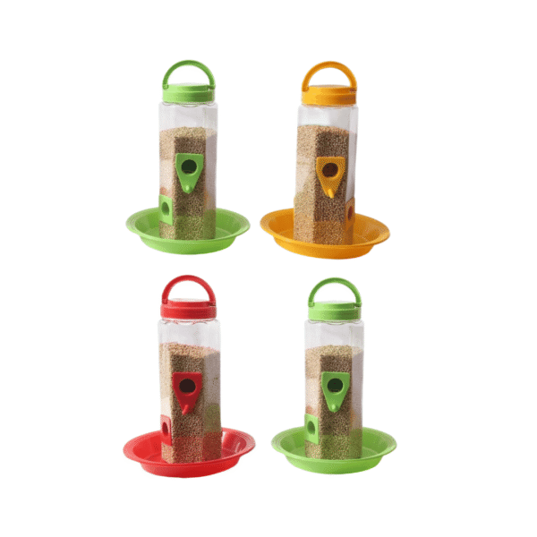 Combo Pack of 2/4 Hanging Bird Feeder | Bird Food Feeder Tower with Hanging Hook for All Bird Transparent | Window Bird Feeder Large