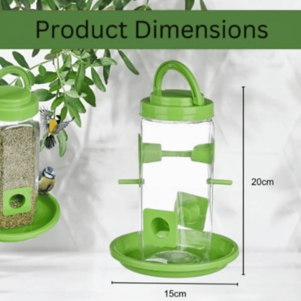 Combo Pack of 2/4 Hanging Bird Feeder | Bird Food Feeder Tower with Hanging Hook for All Bird Transparent | Window Bird Feeder Large