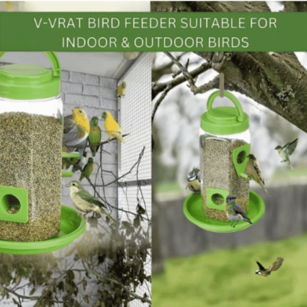 Combo Pack of 2/4 Hanging Bird Feeder | Bird Food Feeder Tower with Hanging Hook for All Bird Transparent | Window Bird Feeder Large