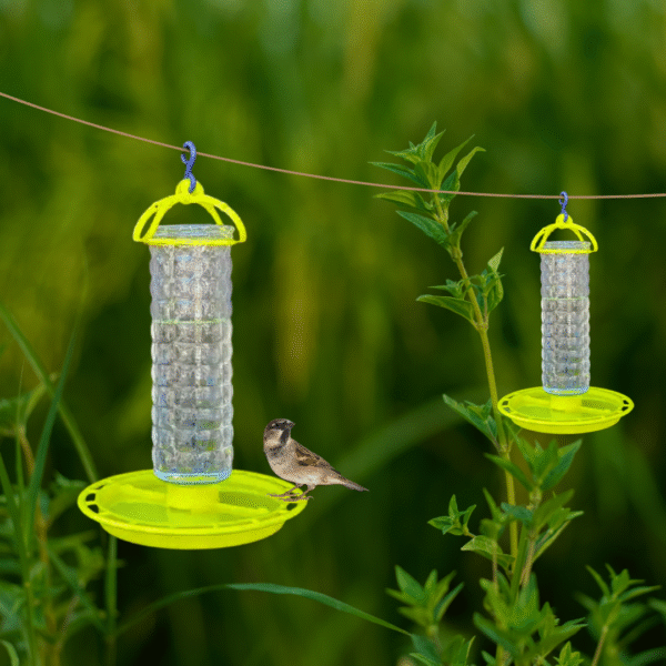 Hanging Bird Feeder11 Hanging Bird Water Feeder 1.5LTR | Bird Water Feeder Tower with Hanging Hook for All Bird Transparent | Large Bird Water Feeder (pack of 1)