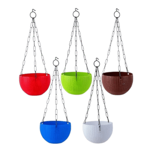 Hanging Flower Pots – Pack of 5, Multicolor