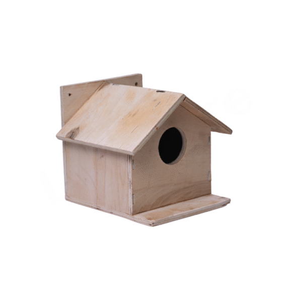 Natural Nesting Box for Small Birds | Handcrafted Wooden Birdhouse for Garden & Balcony