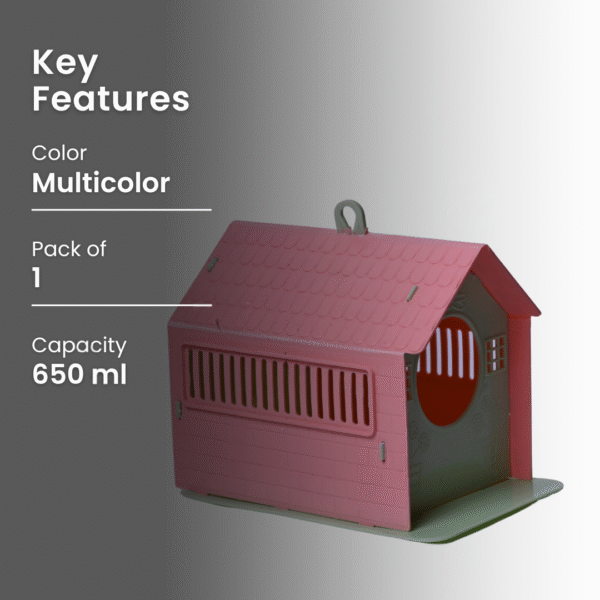 Plastic Bird House for Small Birds – Multicolor | Foldable Nesting Box2 Plastic Bird House for Small Birds – Multicolor | Foldable Nesting Box (Pack of 2)