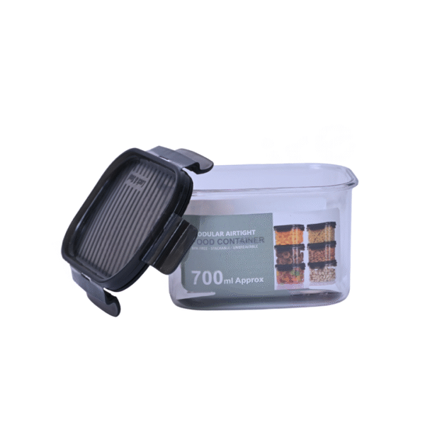 2Seven Airtight Kitchen containers Plastic Square Container Set for Kitchen Storage (Set of 6, 700ML)