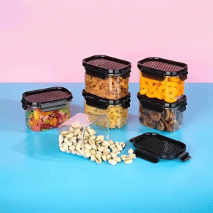 2Seven Airtight Kitchen containers Plastic Square Container Set for Kitchen Storage (Set of 6, 700ML)