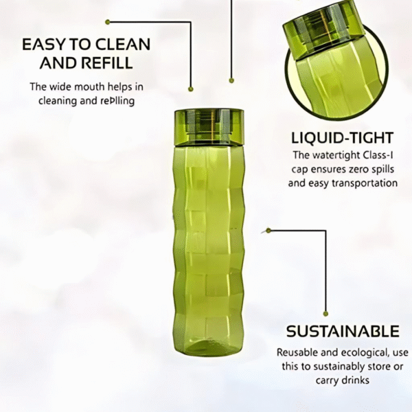 Antique Shank-Shaped Water Bottles – 1 L Plastic, Pack of 3 | Leak‑Proof & Stylish