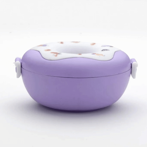Donut‑Shape Kids Lunch Box1 Donut‑Shape Kids Lunch Box – Plastic Tiffin with 3 Compartments
