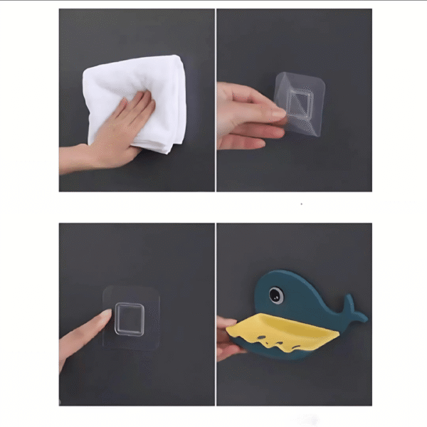 Fish Shape Soap Dish1 Fish Shape Soap Dish – Adhesive Waterproof Wall-Mounted Holder (Multicolor, Pack of 3)