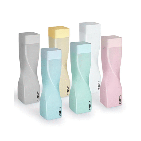 Frosty Slice 1000 ml Plastic Water Bottle – Leak‑Proof, Frosted Finish (Multicolor, Pack of 6)