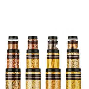 Premium 16 pcs Line Printed Storage Container With 16 Pcs Spoon (FREE), Color - Silver Clear | BPA FREE | STORAGE CONTAINER