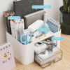 Plastic Desk1 Plastic Desk Organizer with Drawer – Compact Multi‑tier Storage