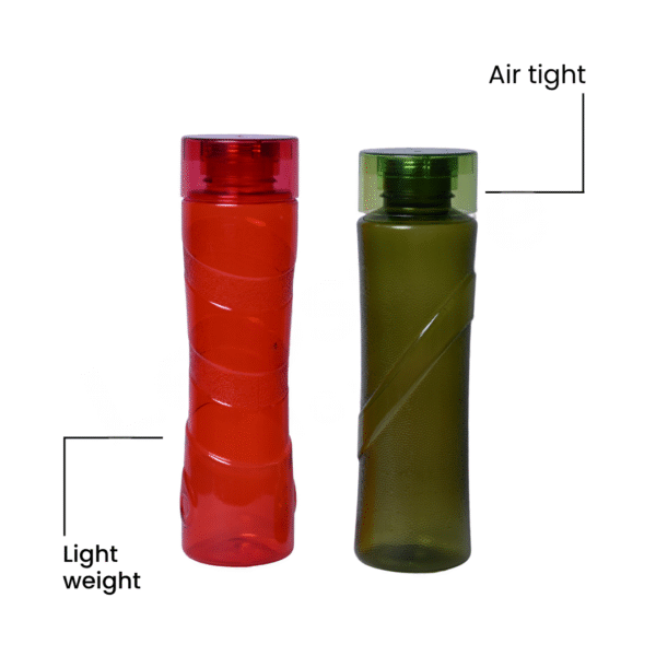 Round Plastic Water Bottle Set – 1 L BPA-Free Bottles with Leak‑Proof Lids (Pack of 3, Multicolor)