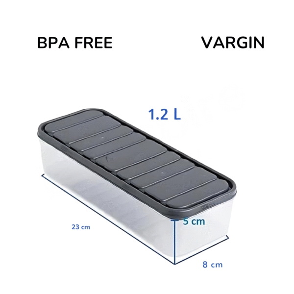 Fridge Storage Containers – BPA-Free, Stackable Bins with Lids for Fruits & Veggies (Black & White, Pack of 6)