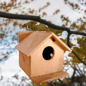 Natural Nesting Box for Small Birds | Handcrafted Wooden Birdhouse for Garden & Balcony