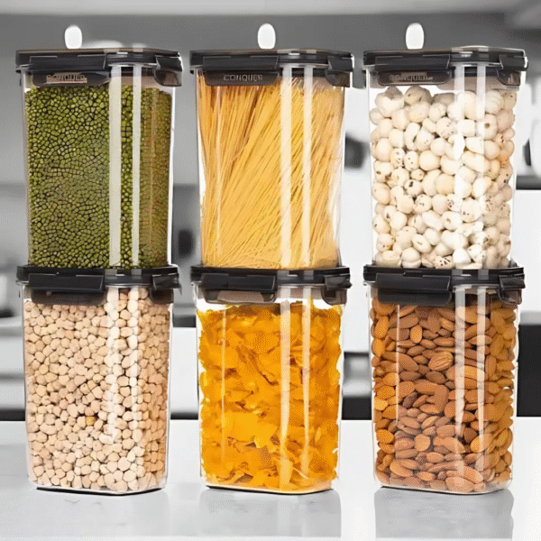 Lock & Lock Style Airtight Food Storage Container – 500ml | Leak-Proof, Stackable & BPA-Free (Pack of 6)