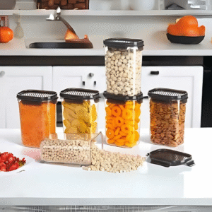Lock & Lock Style Airtight Food Storage Container – 500ml | Leak-Proof, Stackable & BPA-Free (Pack of 6)